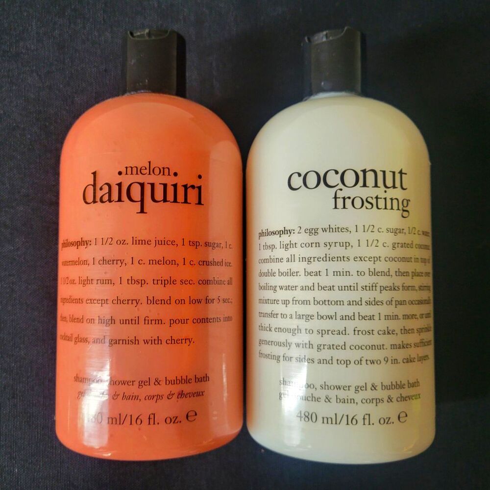 Two Philosophy Melon Daiquiri & Coconut Frosting Shower Gel Bubble Bath 16oz